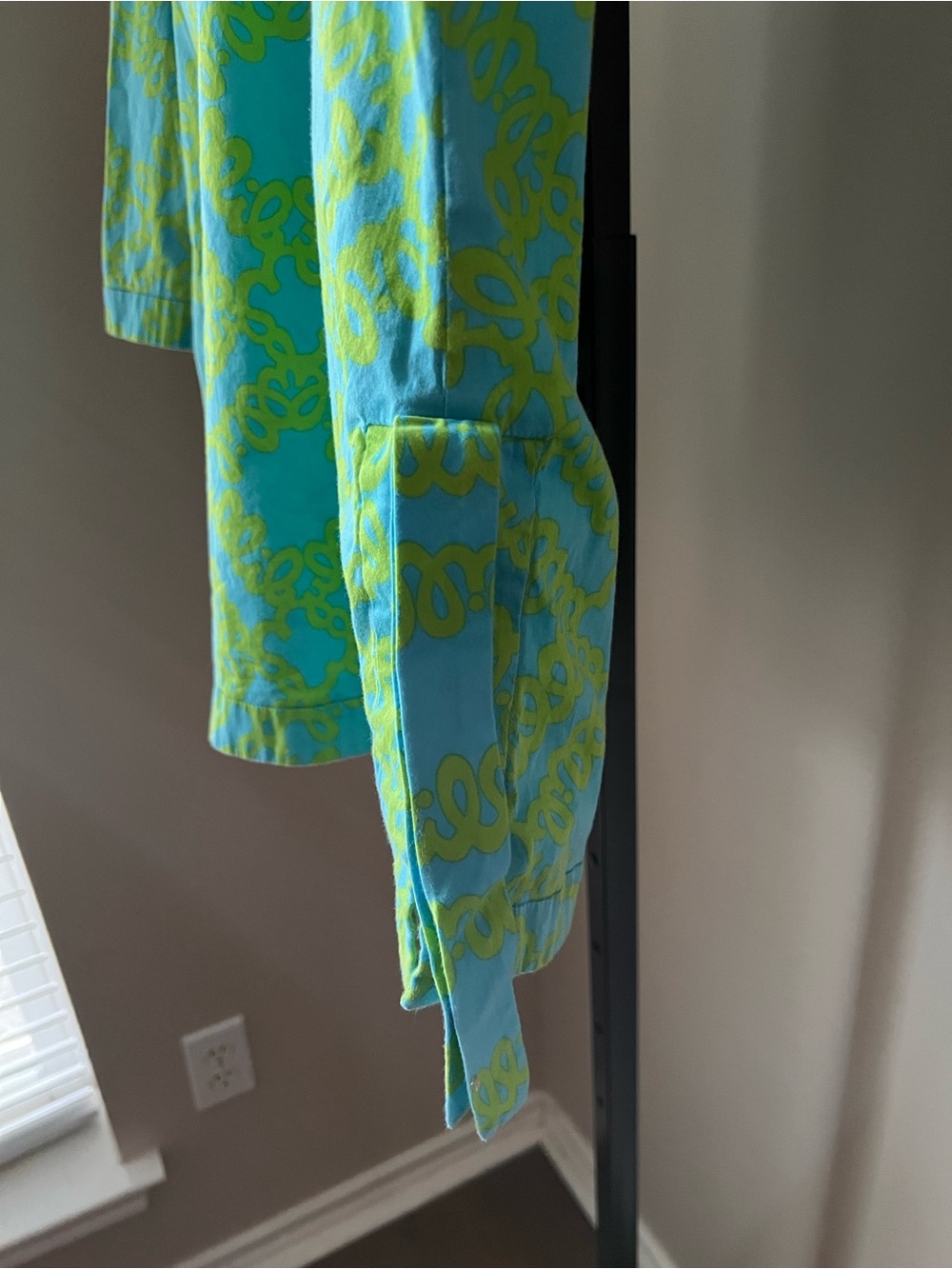 Lilly Pulitzer Aqua & Lime Printed V-Neck Tunic - Picture 3 of 5